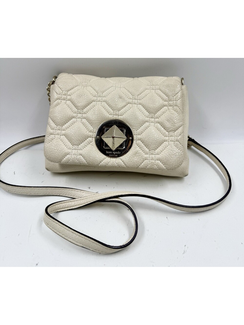 Kate Spade Astor Court Naomi Messenger Bag Women's Ivory Leather Handbag